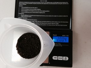 Weigh the sample
